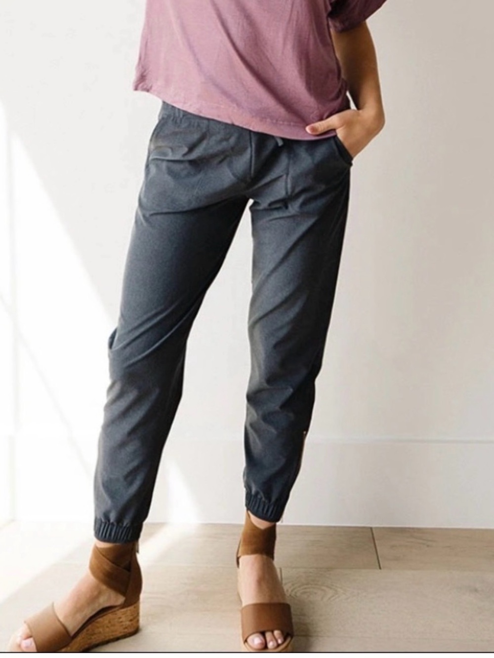 Charcoal Elastic-Cuff Jogger Pants - Everyday Comfort